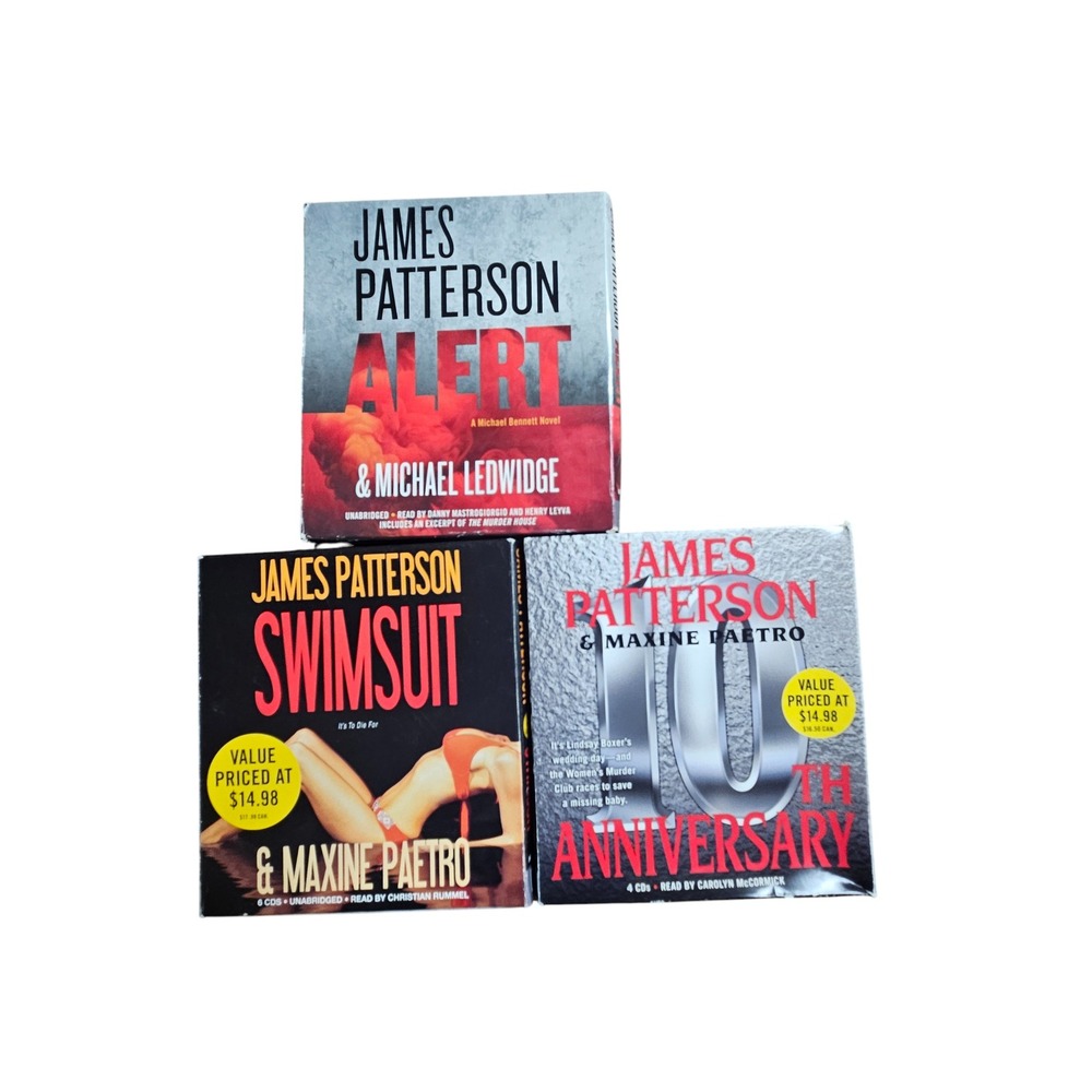 Lot of 3‎ James Patterson Alert, Swimsuit Unabridged Audiobook CDs Mystery
